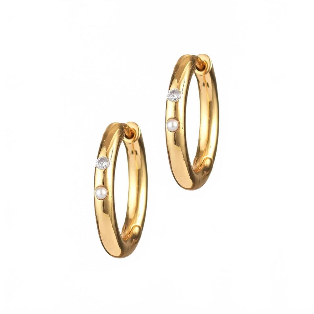 NEW ANNI LU women's brigitte hoops earrings in gold